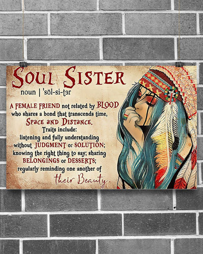 Native American Soul Sister Horizontal Canvas And Poster | Wall Decor