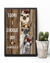 Alpaca Today I Choose Joy Vertical Canvas And Poster | Wall Decor