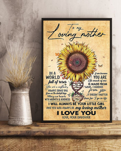 Sunflower My Loving Mother Vertical Canvas And Poster | Wall Decor Visual Art