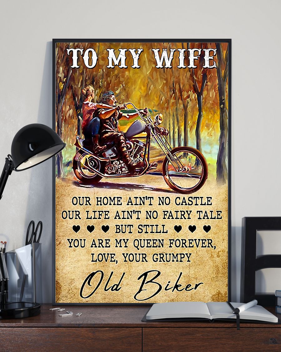 Motorcycle To My Wife - Old Biker Vertical Canvas And Poster | Wall Decor