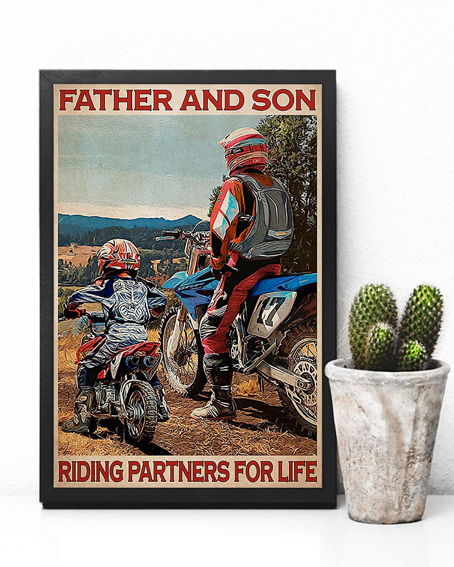 Motorcycle - Father And Son Vertical Canvas And Poster | Wall Decor