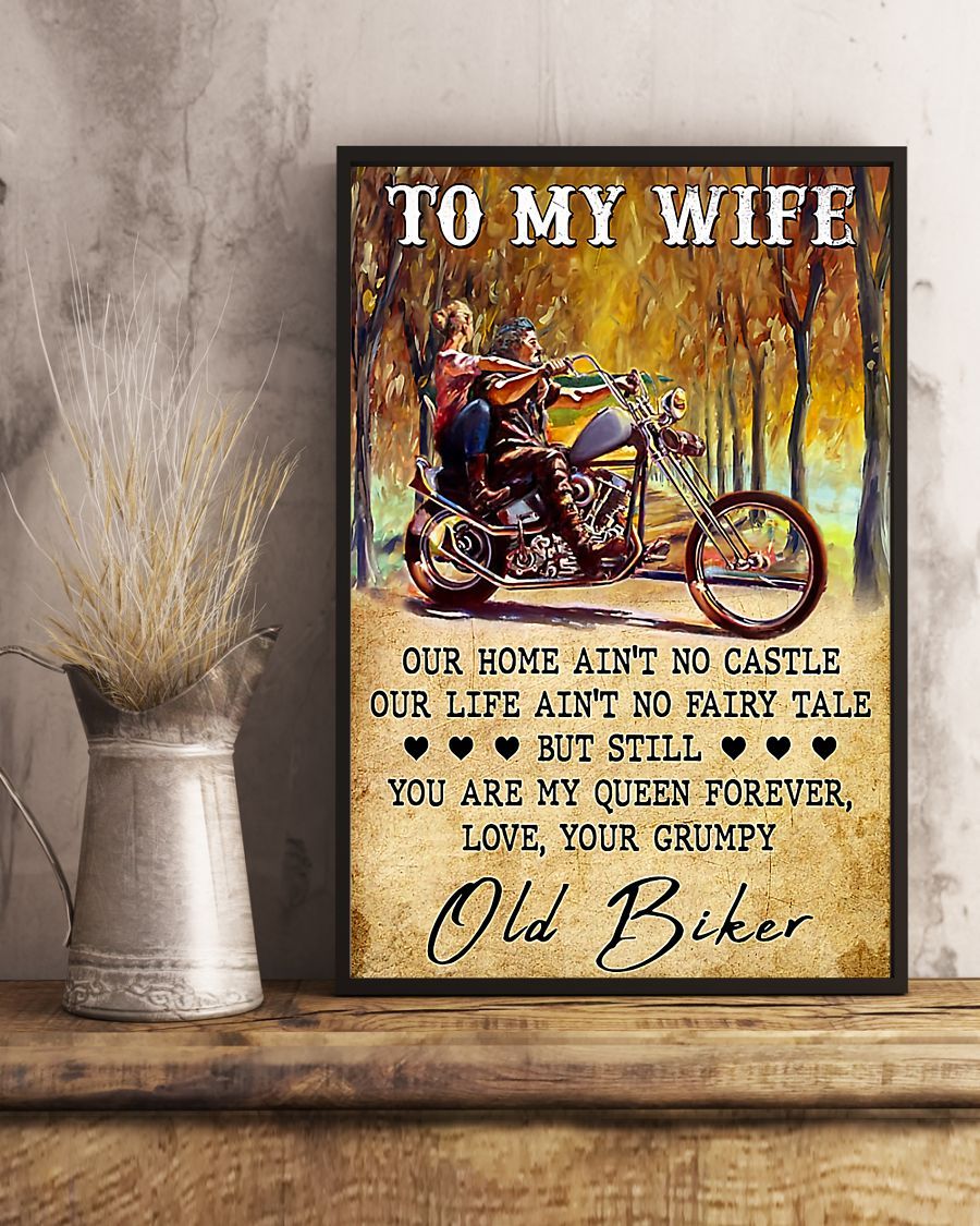 Motorcycle To My Wife - Old Biker Vertical Canvas And Poster | Wall Decor