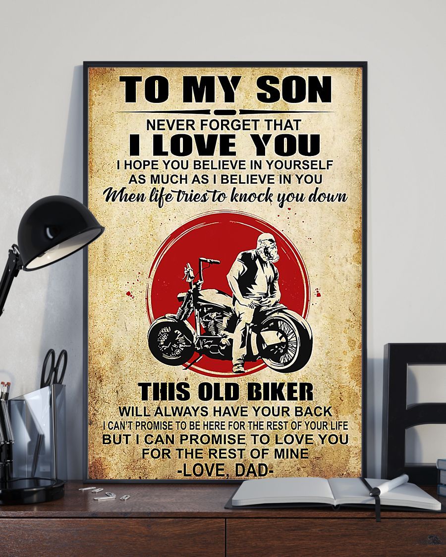 Motorcycle To My Son Vertical Canvas And Poster | Wall Decor