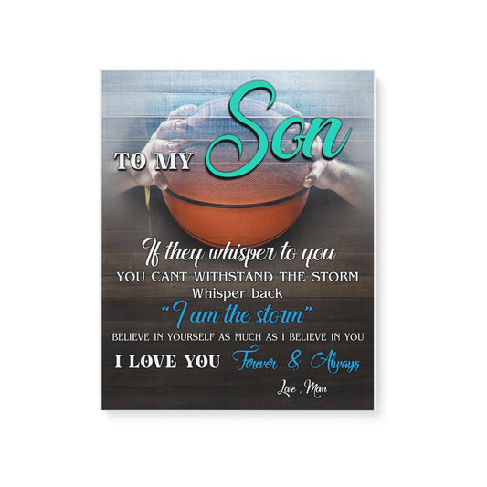 Basketball To My Sin I Love You Mom Canvas And Poster | Wall Decor Visual Art