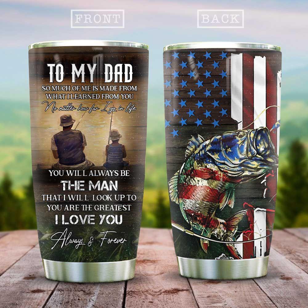 Fishing Dad Fishing Rod Fishing Tackle Stainless Steel Tumbler Cups Drinkware 20oz - MostSuit
