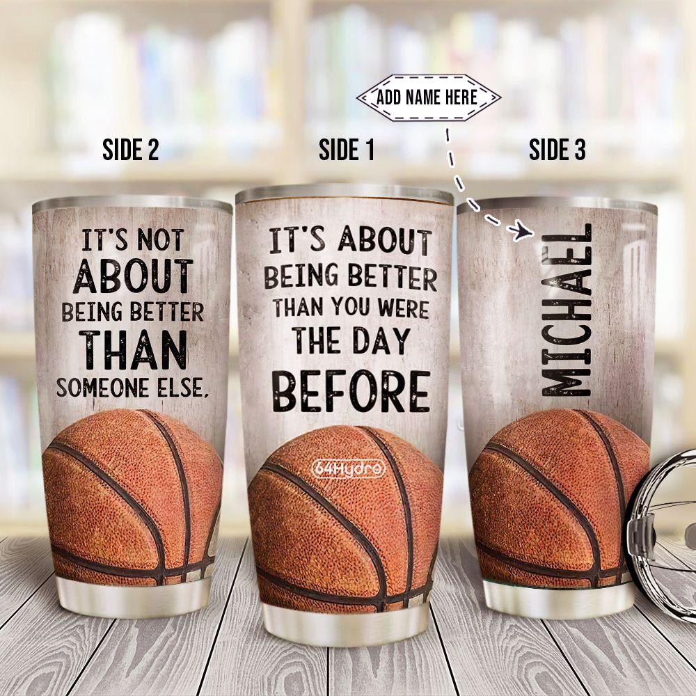 Basketball Personalized Stainless Steel Tumbler Cups Drinkware 20oz - MostSuit