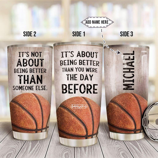 Basketball Personalized Stainless Steel Tumbler Cups Drinkware 20oz - MostSuit