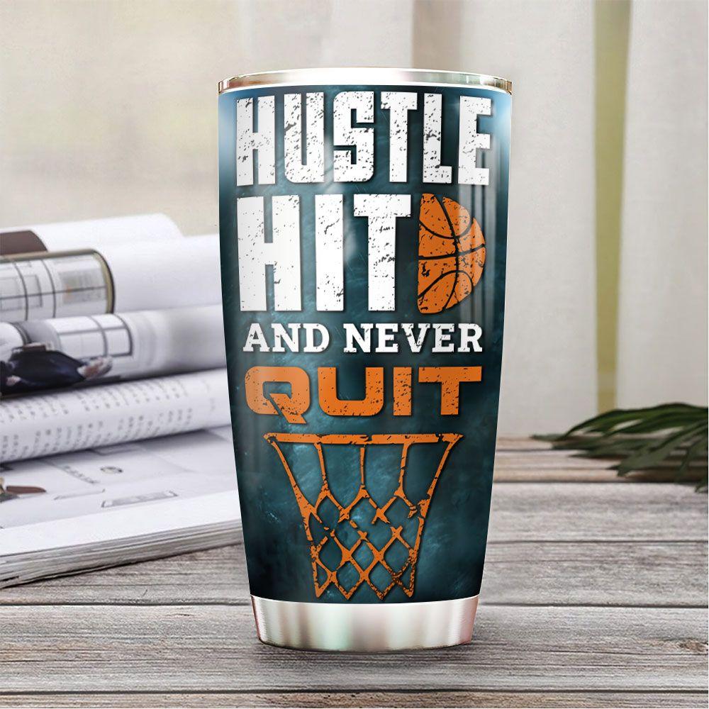 Personalized Basketball Hustle Hit HLS2512003 Stainless Steel Tumbler - MostSuit