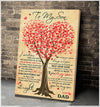 To My Son I'm So Grateful You're My Son Heart Tree Poster Canvas Gift For Son From Dad