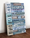 To My Daughter I Love You To The Moon And Back Poster Canvas Birthday Gift Daughter From Mom