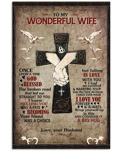 Cross To My Wonderful Wife Once Upon A Time God Vertical Canvas And Poster | Gift For Wife | Valentine Gift