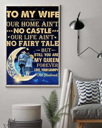 Moon To My Wife Our Home Ain't No Castle-Husband Vertical Canvas And Poster | Gift For Wife | Valentine Gift