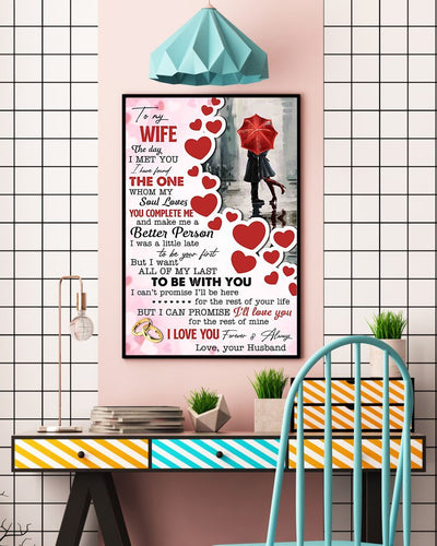 To My Wife The Day I Met You Found My Soul Loves Vertical Canvas And Poster | Gift For Wife | Valentine Gift