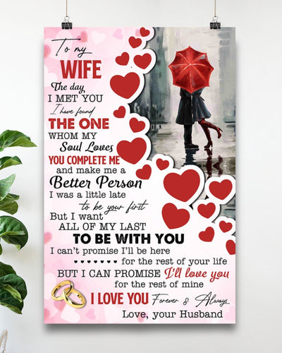To My Wife The Day I Met You Found My Soul Loves Vertical Canvas And Poster | Gift For Wife | Valentine Gift