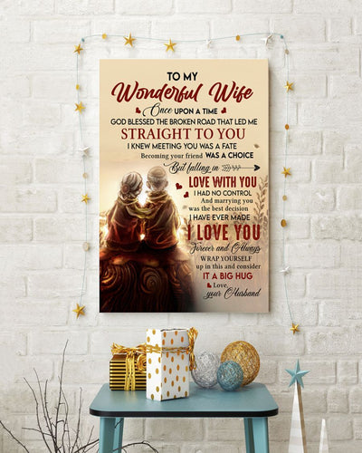 Couple To Wonderful Wife Once Upon A Time - Husband Vertical Canvas And Poster | Gift For Wife | Valentine Gift