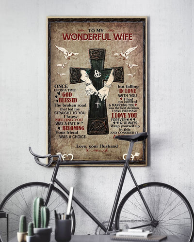 Cross To My Wonderful Wife Once Upon A Time Vertical Canvas And Poster | Gift For Wife | Valentine Gift