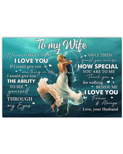 Couple To My Wife Never Forget That I Love You Horizontal Canvas And Poster | Gift For Wife | Valentine Gift