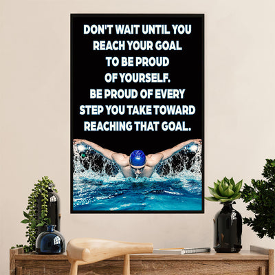 Swimming Poster Room Wall Art | Proud of Every Step You Take | Gift for Swimmer