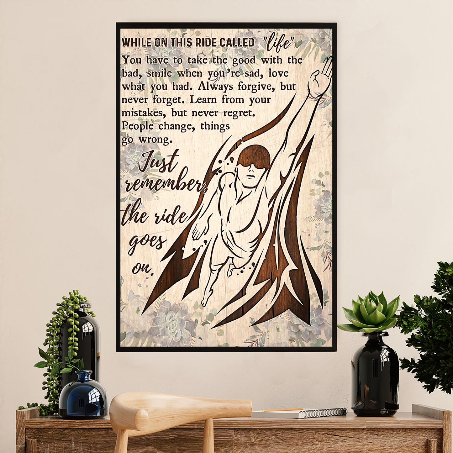 Swimming Poster Room Wall Art | Ride Goes On | Gift for Swimmer