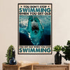 Swimming Poster Room Wall Art | Get Old When Stop Swimming | Gift for Swimmer