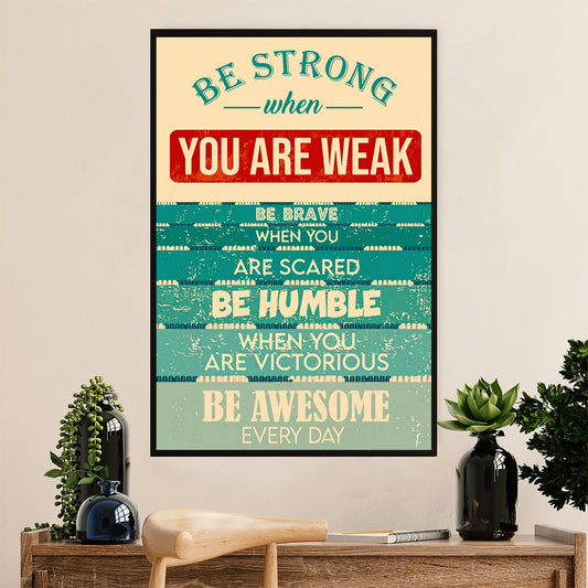 Swimming Poster Room Wall Art | Be Strong | Gift for Swimmer