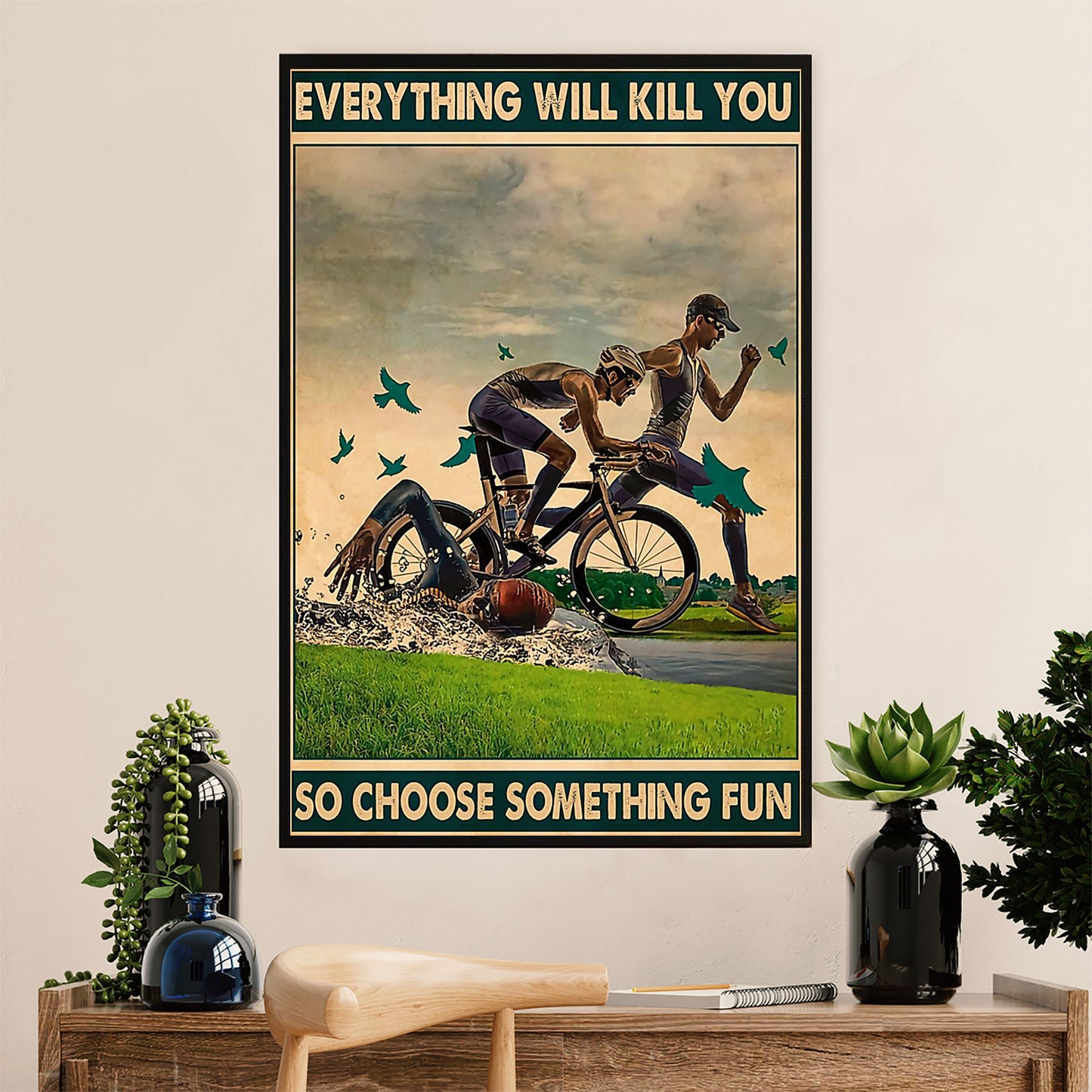 Swimming Poster Room Wall Art | Choose Something Fun | Gift for Swimmer