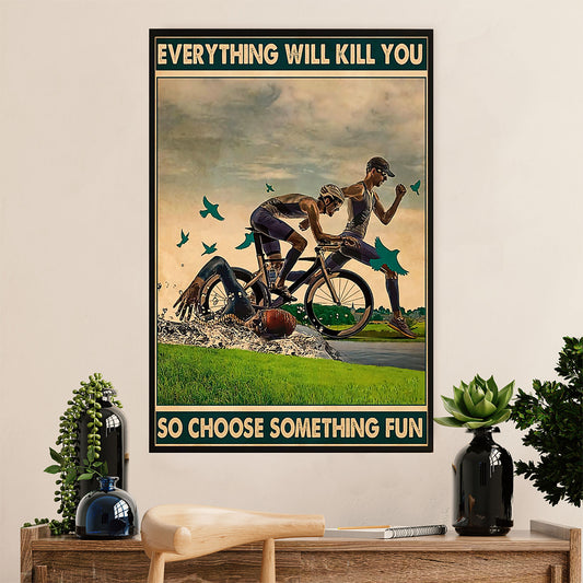 Swimming Poster Room Wall Art | Choose Something Fun | Gift for Swimmer