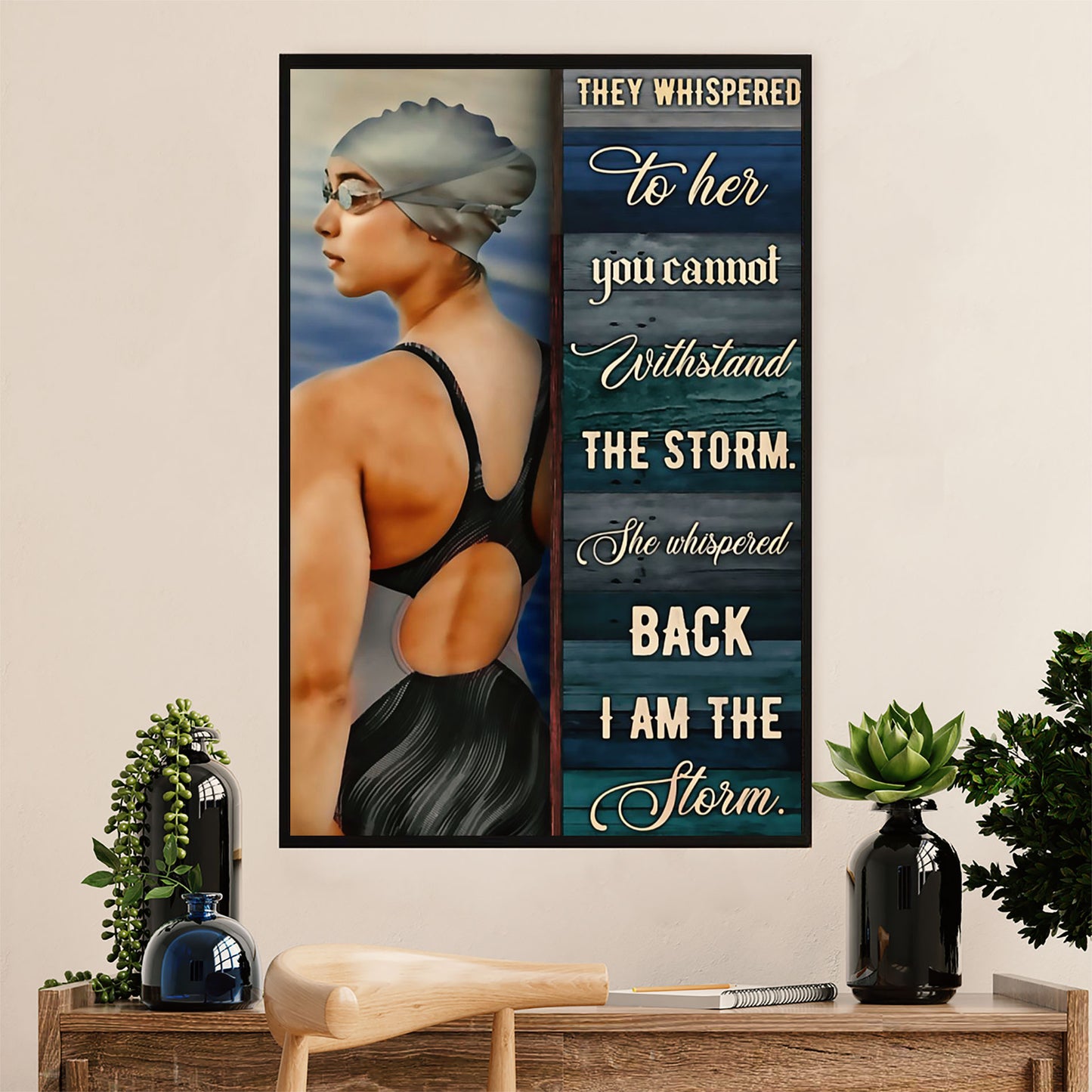 Swimming Poster Room Wall Art | They Whispered to Her | Gift for Swimmer