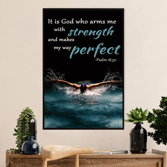 Swimming Poster Room Wall Art | Strength Perfect | Gift for Swimmer