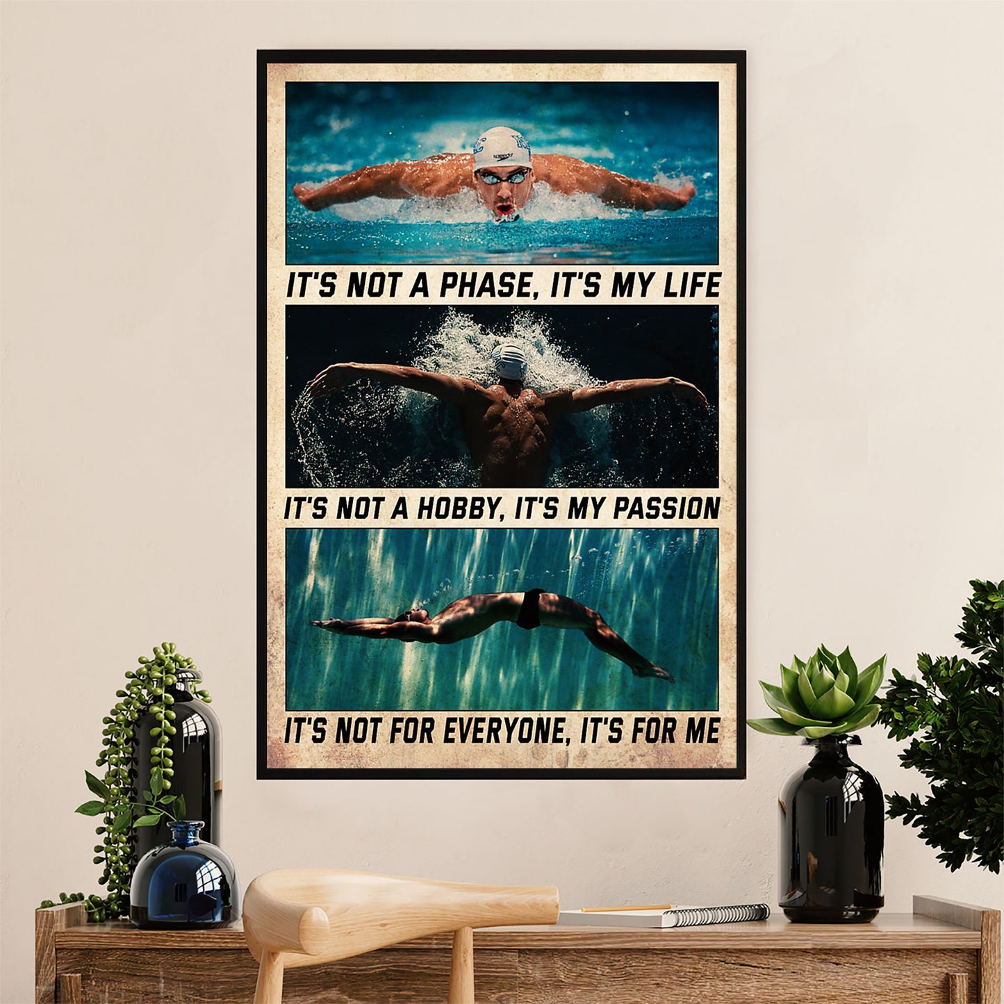 Swimming Poster Room Wall Art | Life Passion | Gift for Swimmer