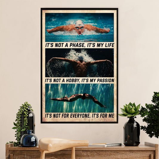 Swimming Poster Room Wall Art | Life Passion | Gift for Swimmer