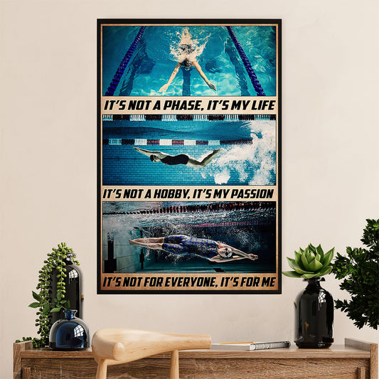 Swimming Poster Room Wall Art | Motivational Inspirational Quote | Gift for Swimmer