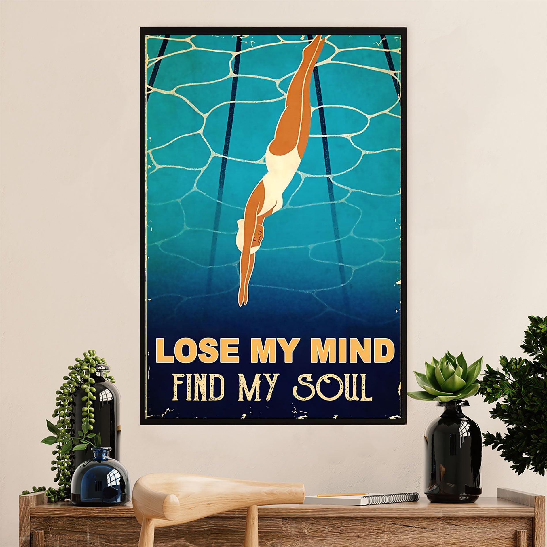 Swimming Poster Room Wall Art | Woman Swimming | Gift for Swimmer