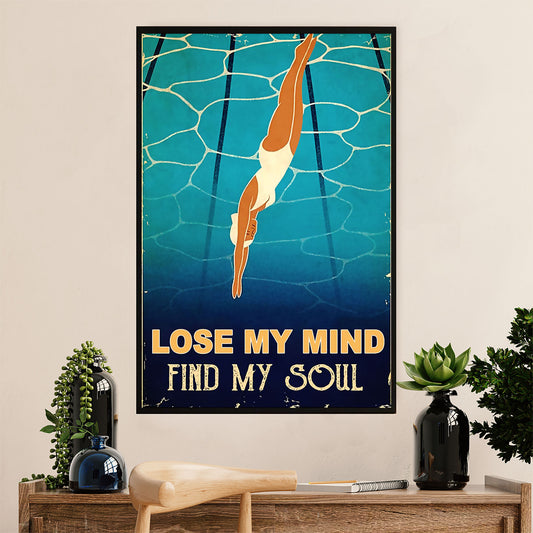 Swimming Poster Room Wall Art | Woman Swimming | Gift for Swimmer
