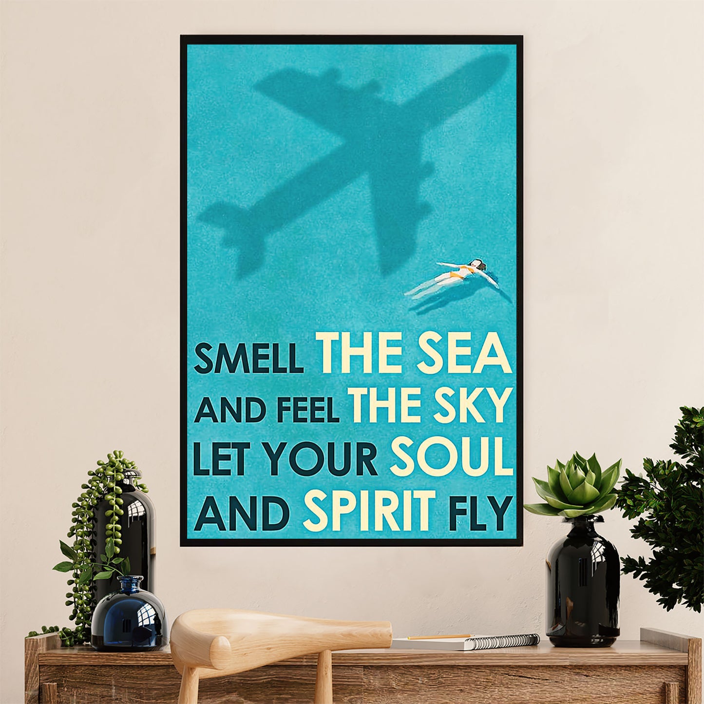 Swimming Poster Room Wall Art | Soul Spirit Fly | Gift for Swimmer