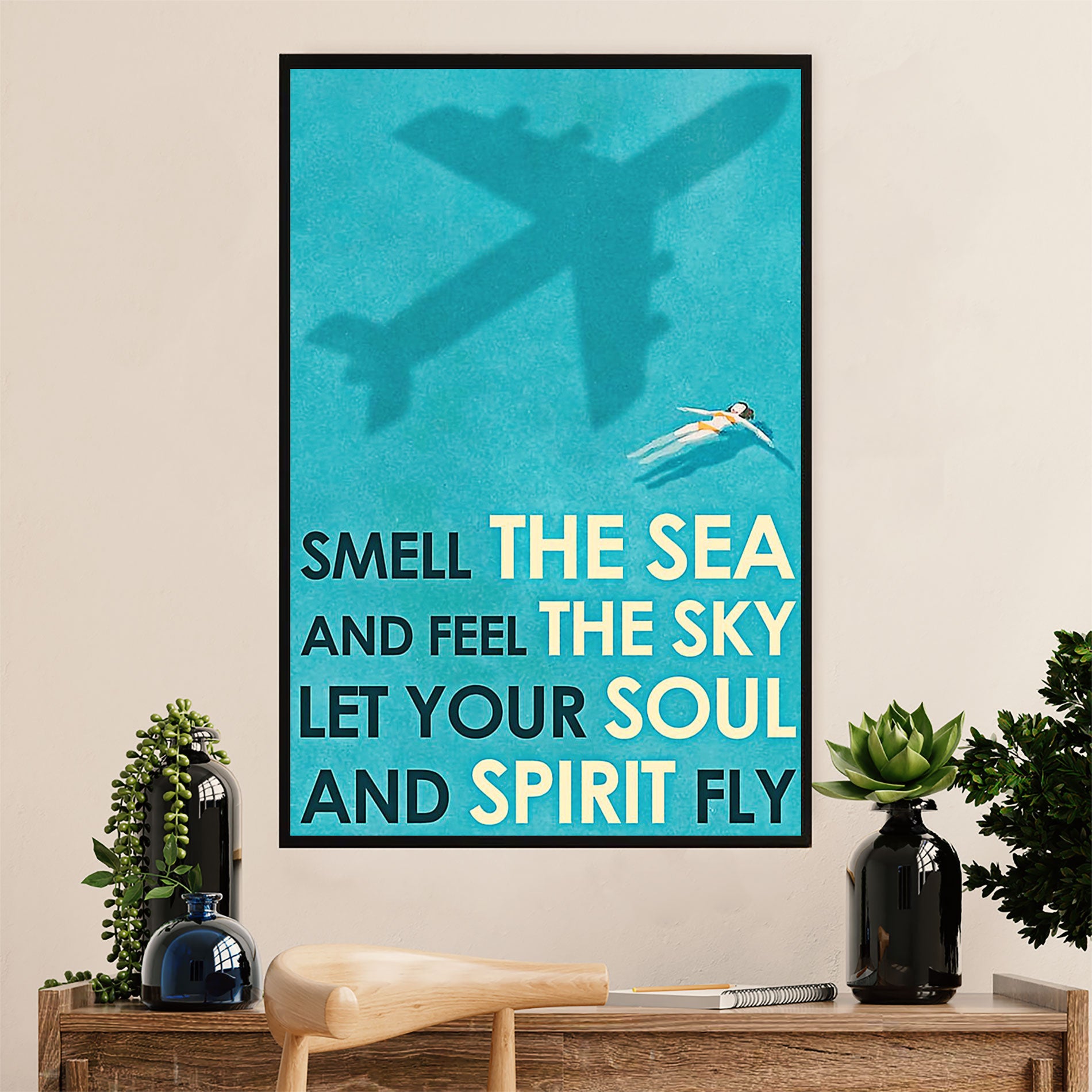 Swimming Poster Room Wall Art | Soul Spirit Fly | Gift for Swimmer