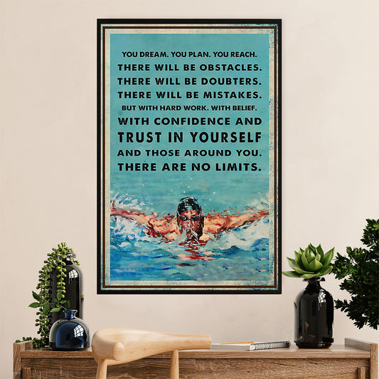 Swimming Poster Room Wall Art | Trust In Yourself | Gift for Swimmer