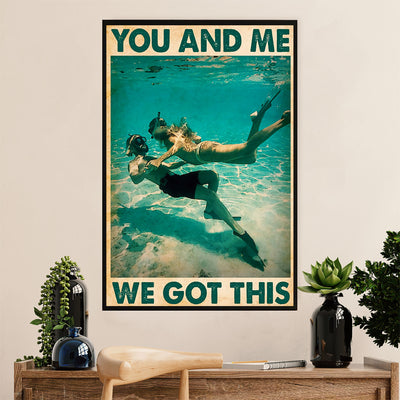 Swimming Poster Room Wall Art | Couple We Got This | Gift for Swimmer