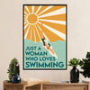 Swimming Poster Room Wall Art | Woman Loves Swimming | Gift for Swimmer