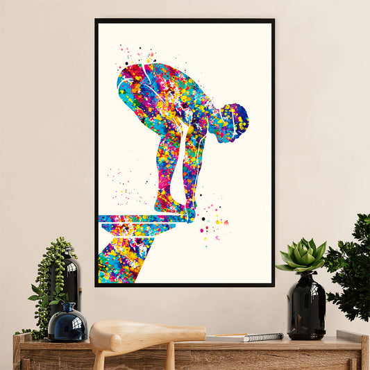 Swimming Poster Room Wall Art | Colourful Swimmer | Gift for Swimmer