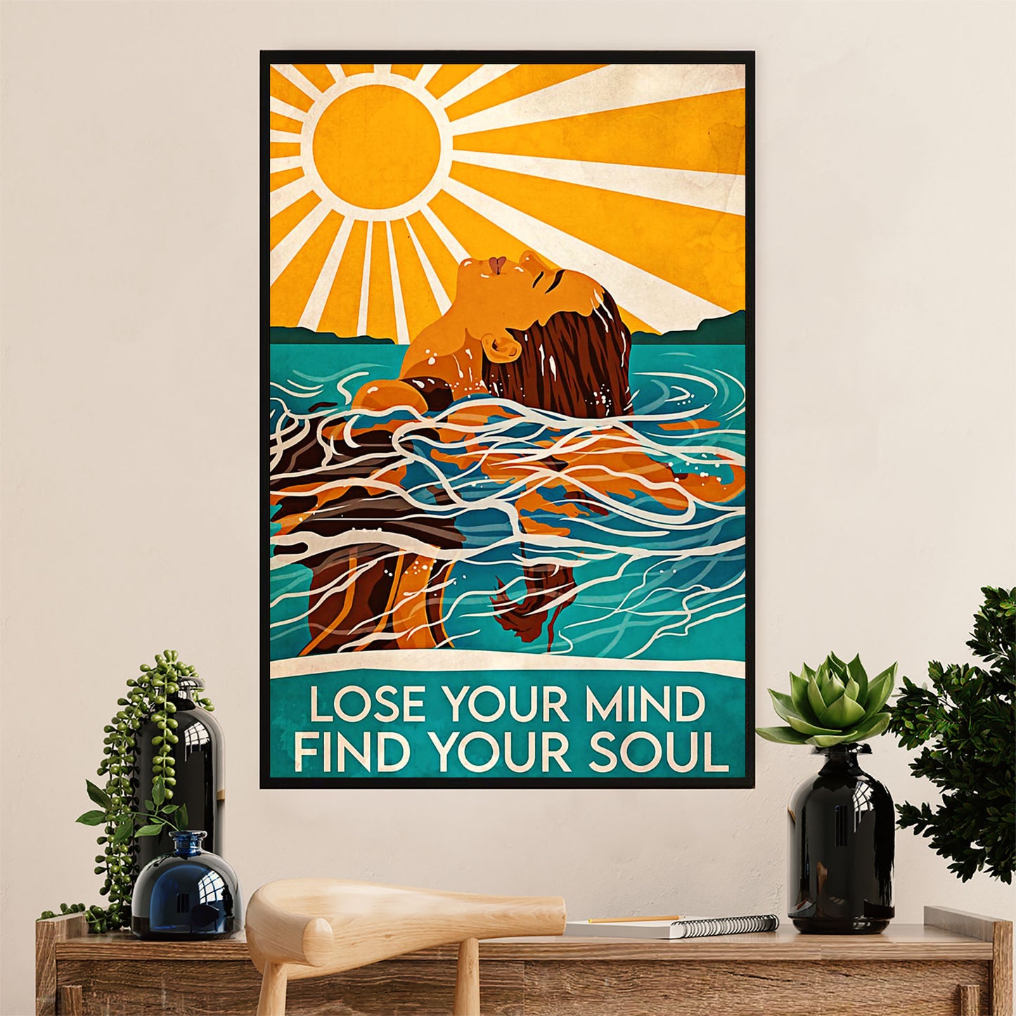 Swimming Poster Room Wall Art | Woman In The Pool | Gift for Swimmer