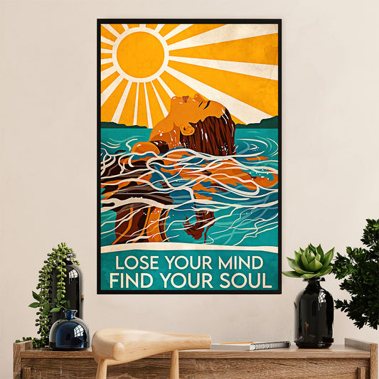 Swimming Poster Room Wall Art | Woman In The Pool | Gift for Swimmer