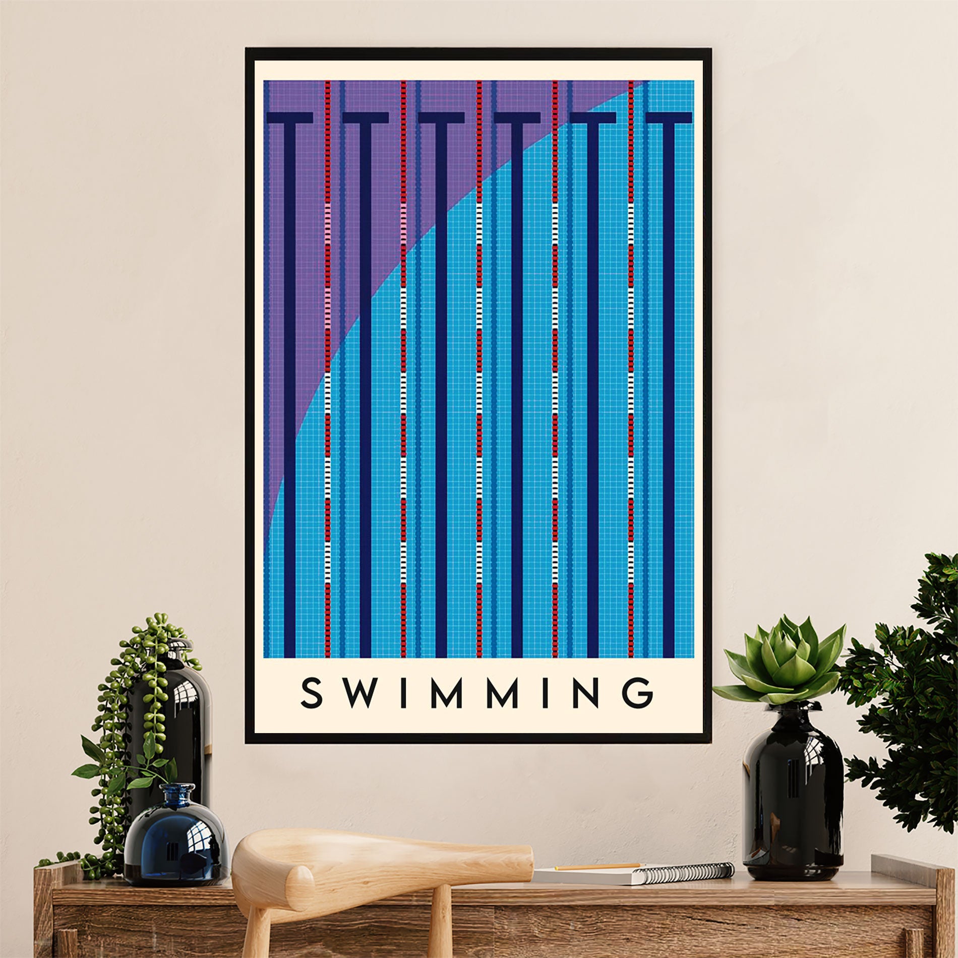 Swimming Poster Room Wall Art | Swimming Pool Race | Gift for Swimmer