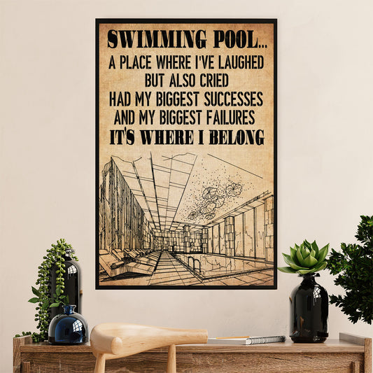 Swimming Poster Room Wall Art | Where I Belong | Gift for Swimmer