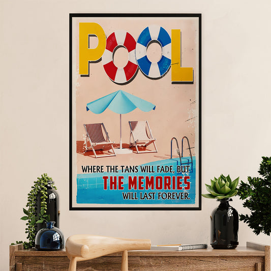 Swimming Poster Room Wall Art | Memories Last Forever | Gift for Swimmer