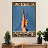 Swimming Poster Room Wall Art | Believe in Yourself | Gift for Swimmer