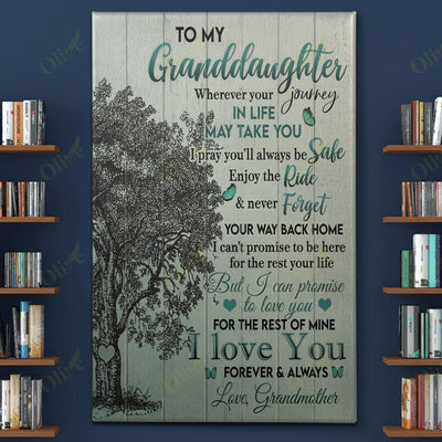 To My Granddaughter, Never Forget Way Back Home Canvas And Poster | Wall Decor