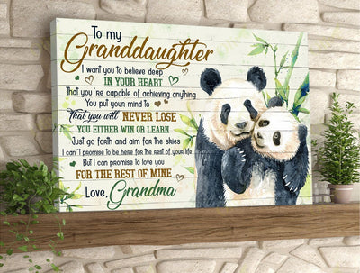 Grandma To Granddaughter - Love You All My Life Canvas And Poster | Wall Decor