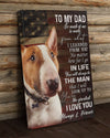 Bull Terrier Dad Canvas Gift for Friend Birthday Gift Warm Home Decor Wall Art Visual Art