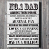 No.1 Dad Always There For Us Canvas Gift for Friend Birthday Gift Warm Home Decor Wall Art Visual Art